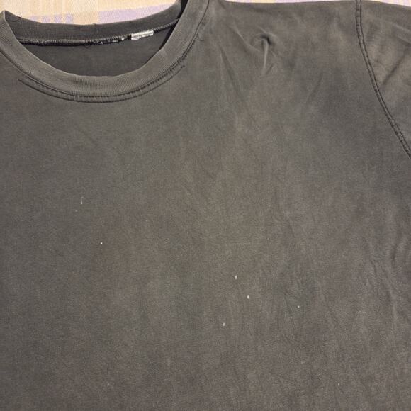 Vintage Faded Black Blank T Shirt Thrashed Distressed Grunge 80s 90s XL Two Tone - Picture 6 of 11